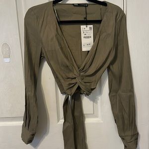 Zara tie back crop top